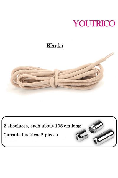 Youtrico Elastic No-Tie Shoelaces with Metal Capsule - Single Pair (1.05m)