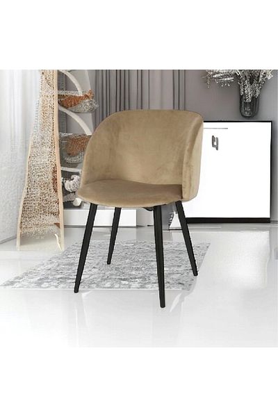 rexa Beige velvet single chair