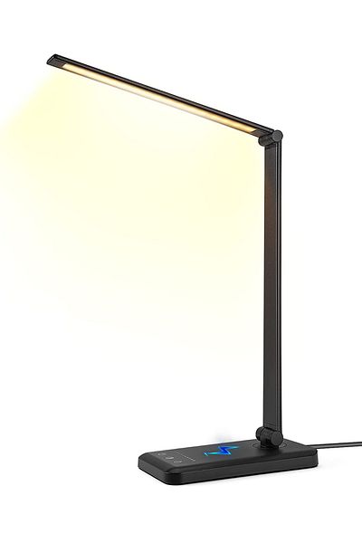 Elindor LED desk lamp, wireless charging for IOS Android, 5 cold/warm light modes and 10 intensities