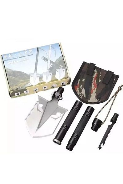 dalimag Military multifunctional shovel, detachable, steel, for camping, off-road, survival, emergency situa