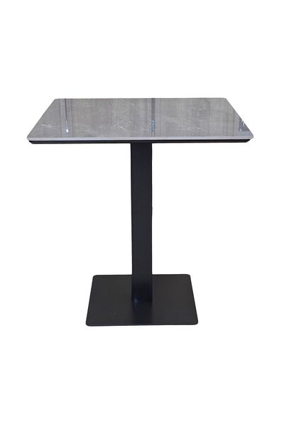 homejoyz Square Dining Table with Marble Finish Top - Grey - 75x70 cm