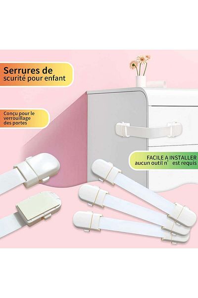 MOKIU child safety lock set, ABS, white, 23 pieces