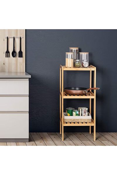 rexa 3-Tier Bamboo Shelf Storage Rack Brown 37x37x80cm