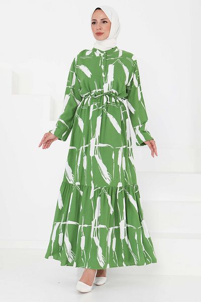 TOFİSA Rochie tunel cu model verde - 27430