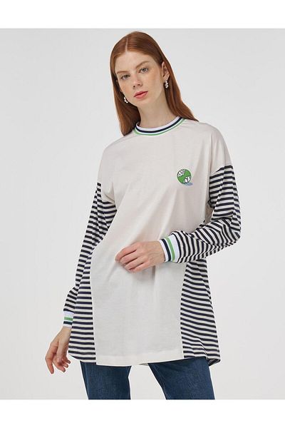 KYR 100% Cotton Crew Neck Sweatshirt Optical White
