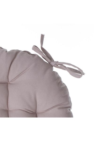 Atmosphera Premium Quality Cotton Round Chair Pad Linen 38 x 38 cm