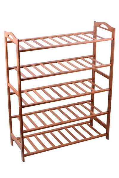 rexa 5-Shelf Shoe Organizer Rack Brown