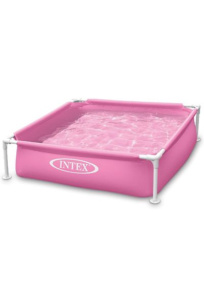 Intex 4ft x 12in Mini Frame Kiddie Pool – Durable Vinyl Above-Ground Swimming Pool for Kids Ages 3+