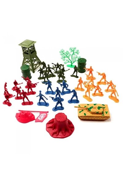 dalimag Set cu 37 de Figurine Soldati si Baza, 3 ani+, Plastic, Multicolor,