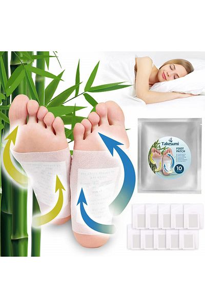 NIANFEN Set of 10 detox foot patches, white, 100% ingredients