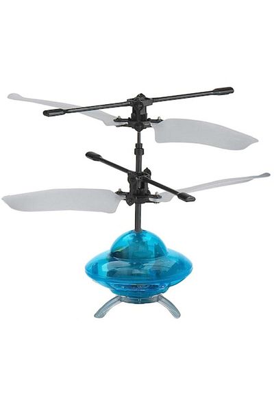 dalimag Mini Toy Helicopter, Hand-Controlled UFO Model, Blue, 16 cm,