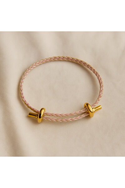 Butik Minimal Örgü Bileklik Gold Detaylı