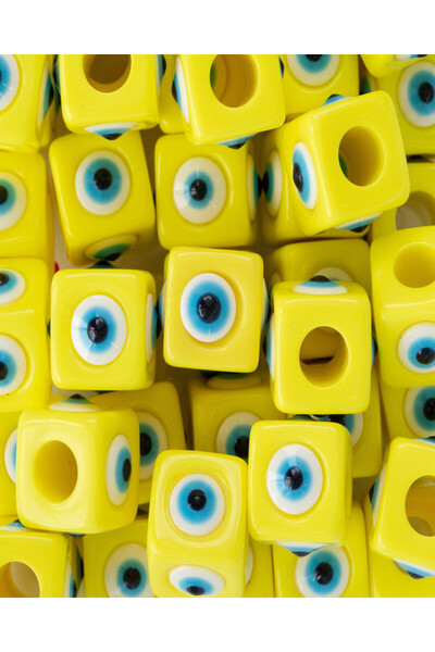 312 KONSEPT 8 BUCĂȚI CUIBĂ DE PLASTIC Mărgele cu ochi rău galben 2,5 CM