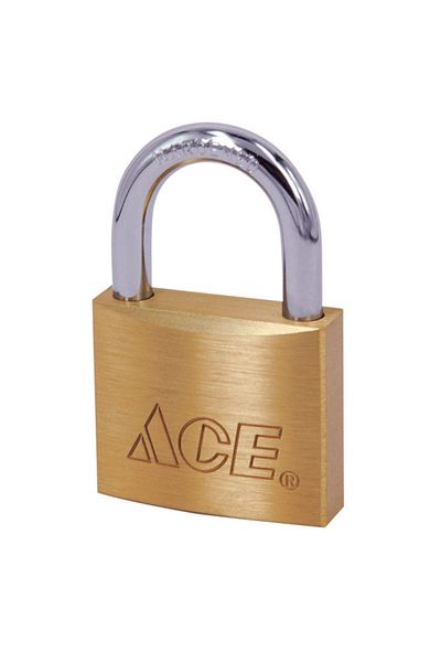 ACE Weather Resistant Hardened Steel Shackle Solid Brass Padlock 1 Inch