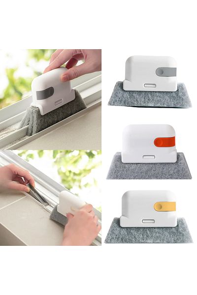 Cozy Nest 3-Pack Window Groove Cleaning Brush Set with Removable Scraper Gap Crevice Cleaner Tool