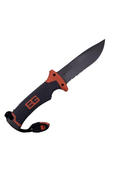 dalimag Cuțit de supraviețuire Bear Grylls, 25 cm, teacă, husă de protecție, mâner din cauciuc, cablu, gri mat, D