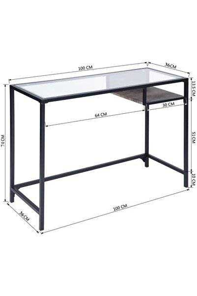 AGD طاولة كونسول معدنية حديثة للمدخل وغرفة المعيشة - أسود
