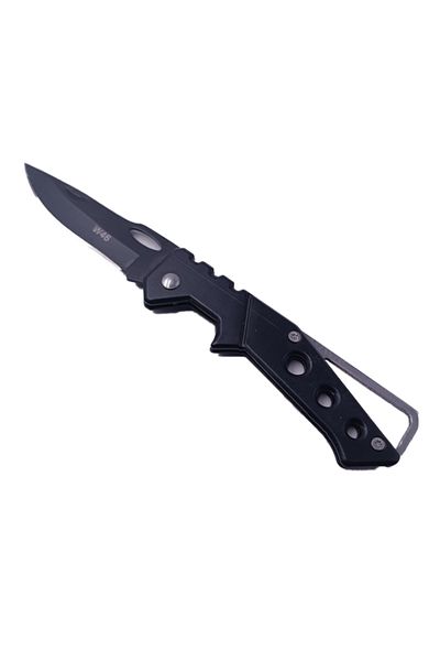 dalimag Manual Opening Knife, Hole Model, Steel, Hanger, 16 cm, Black,