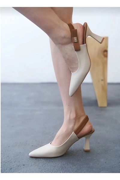 DOWNMOOD Toran Beige Skin Heeled Shoes