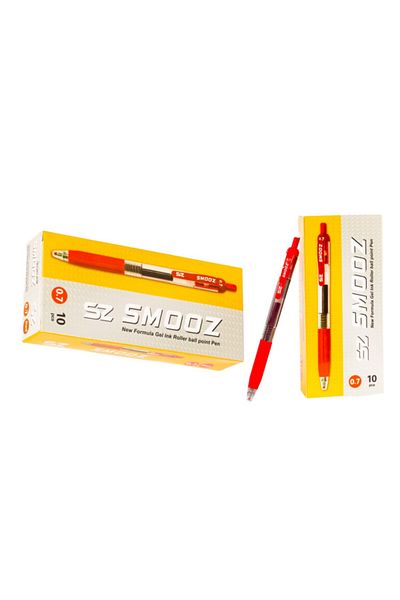 SMOOZ 10-Piece New Formula Gel-Ink Roller Ballpoint Pen 0.7 mm