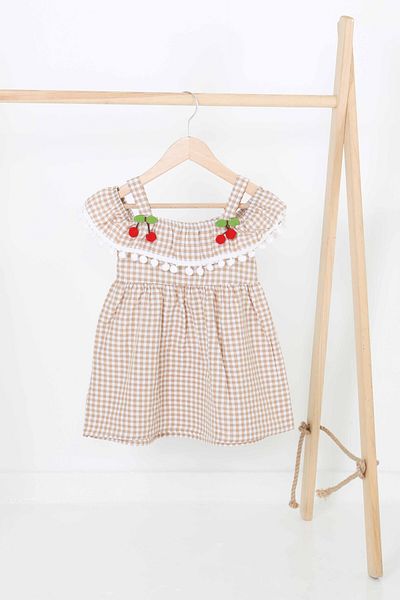 TOFİSA Girl's Mink Cherry Dress - 27164