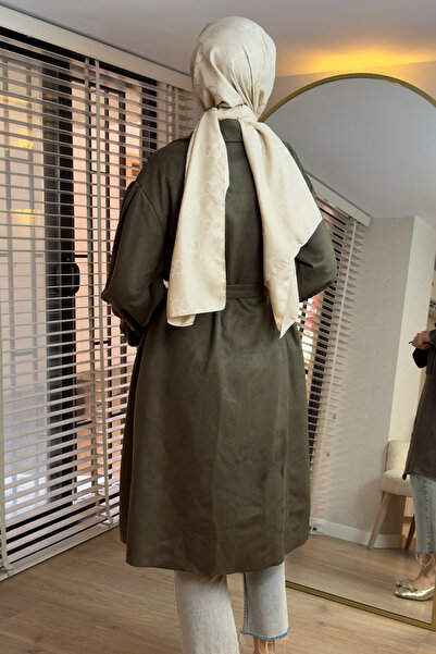 Salih Çelebi 2160 Kuşak Detaylı Süet Kap - HAKİ