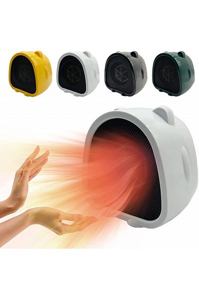 DERJLY fan heater, 500 W, white, ABS, 13.2 X 10.2 X 13.4 cm