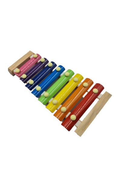 dalimag Xilofon Muzical Pentru Copii, Multicolor, Suport de Lemn, 24 x 12 cm
