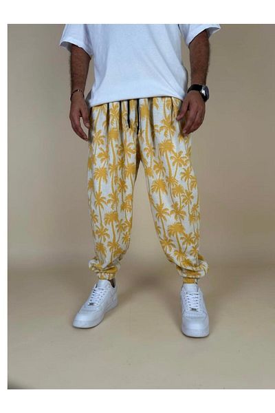 SUPERBLUE Palmi̇e Summer Patterned Pleated Men's Shalwar Pants