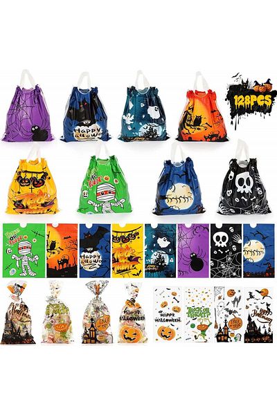 Hotsan Set of 128 Halloween bags Hotsan, plastic, multicolor