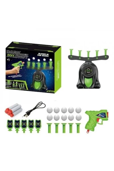 dalimag Jucarie Dark Shoot cu Mingii Zburatoare si Pistol cu Tinte, Plastic, ...