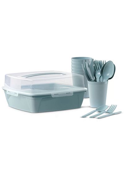 Domotti Complete picnic set, 32 pieces, 6 people, green