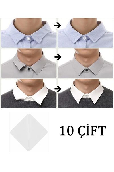 MONJARO Collar Straightener - 10 Pairs - Adhesive Transparent Sticker That Keeps Shirt and T-Shirt Collars Straight