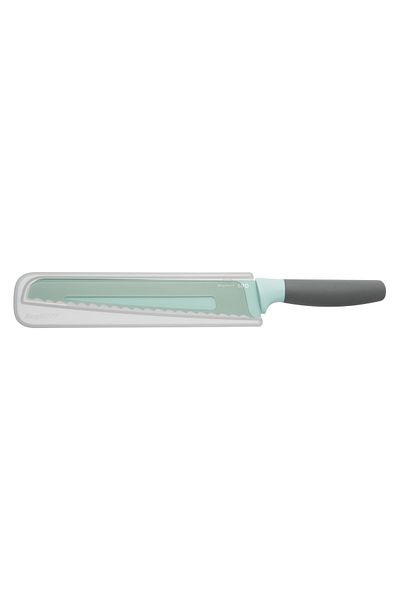 Berghoff Bread knife, 23 cm, protective sheath, Steel, Green