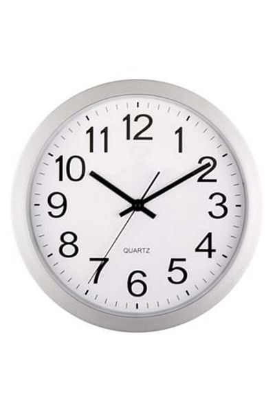OEM Wall Clock Silver White Ø30 cm