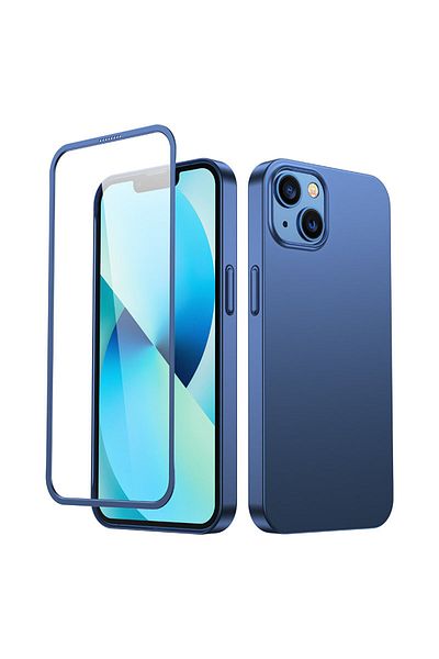 Joyroom Etui pokrowiec do iPhone 13 obudowa na tył i przód + szkło hartowane niebieski