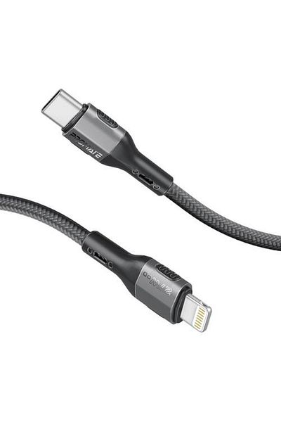 Promate The powerful and durable 27W USB-C to Lightning cable provides you with fast and reliable charging,