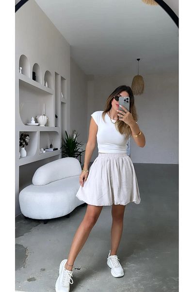 My Blog Fusta mini balon natural - 241014