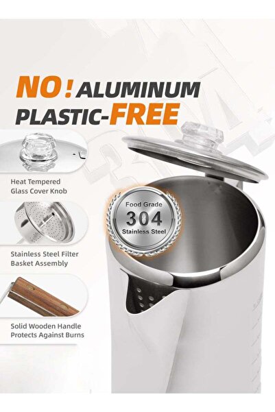 Arabest Coffee Pot,Stovetop Coffee Maker Percolator Campfire Coffee Pot Stainless Steel Coffee Pot Camping O