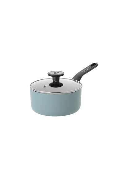 Berghoff Cratiță din ardezie, 18 cm, 1,9 l, capac, mâner lung, aluminiu, sticlă, albastru