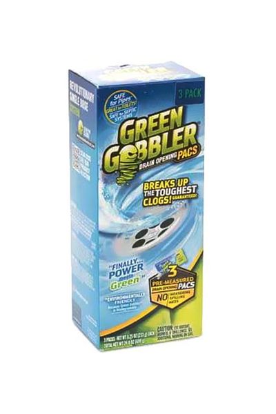 Green Gobbler Pack Of 3 Drain Opening Pacs 233grams