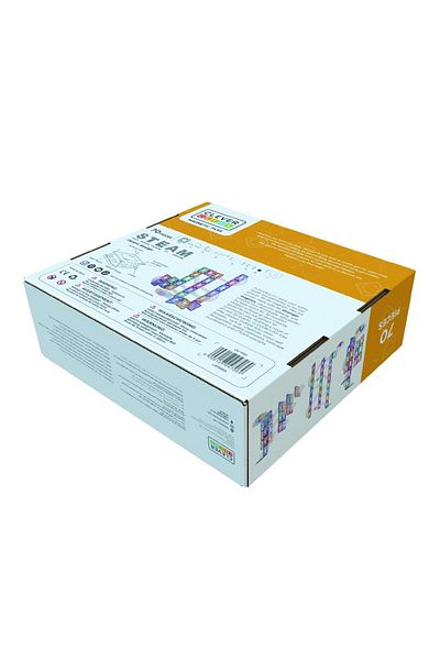 Cleverclixx Joc magnetic Pastel Circuit cu bile - 70 de piese,