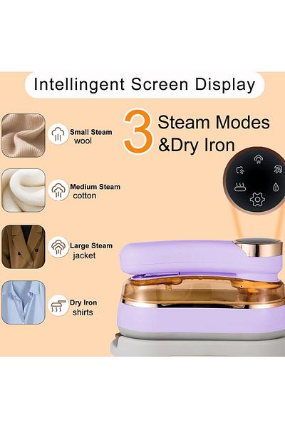 COOYA 1200w Handheld Steamer Iron,Handheld Garment Steamer - Steam,180 ° Rotating,Portable,2 in 1