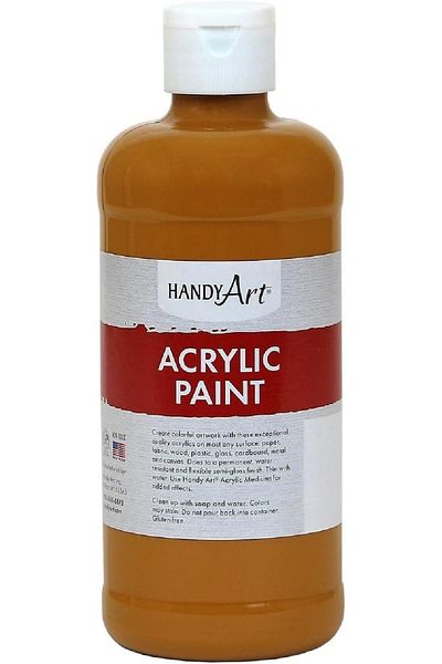 Handy Art Acrylic Paint – Orange – 16 oz Bottle – Rich, Fast-Drying Color for Art & Crafts