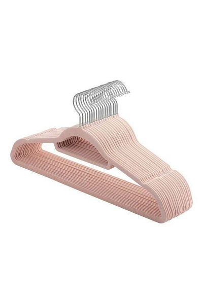 Generic 30-Piece Non Slip Velvet Hangers Pink 42x22cm