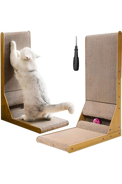 Purlov Cat play corner and scratching post, Purlov, MDF/Cardboard, With ball, sisal