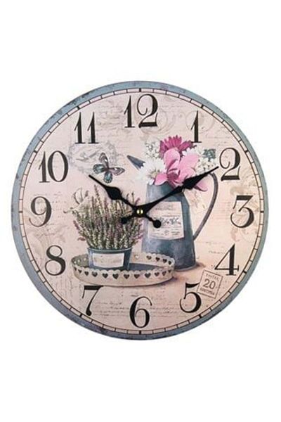 OEM Wall Clock MDF Lavender Jug Ø33.8 cm