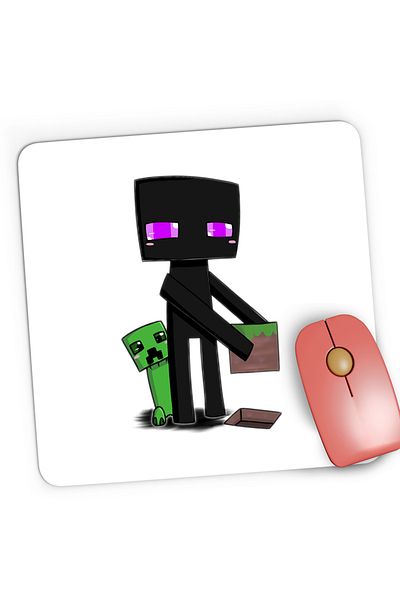 OEM Mousepad Gaming Enderman Creeper Builder Minecraft, 21x19 cm