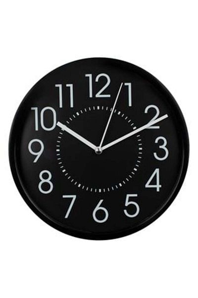 OEM Wall Clock in Black Plastic Ø20 cm