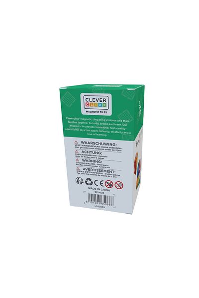 Cleverclixx Set de construcție magnetic, plăci de cărămidă, 16 piese,